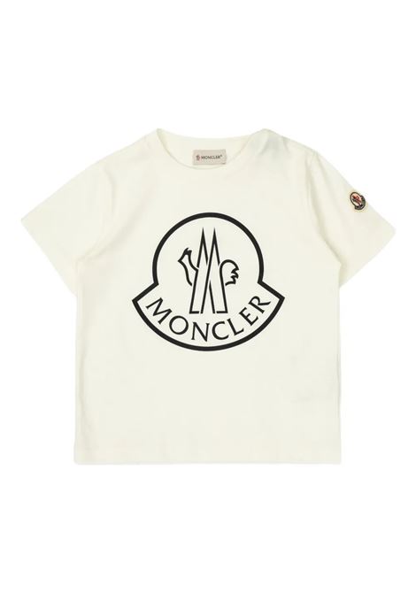 T-Shirt Bianca Con Maxi Logo MONCLER ENFANT | 954-8C00013 89AFV034